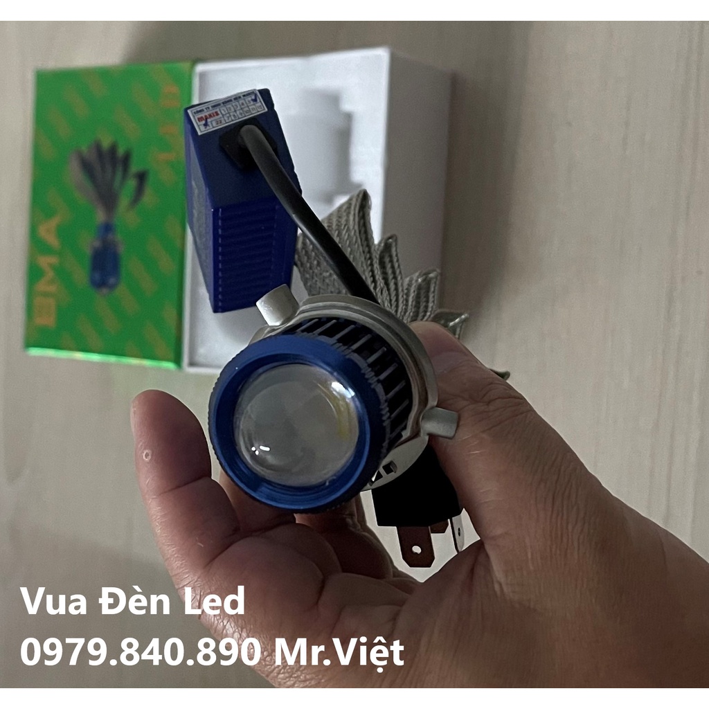 New 2022 - Bi cầu Led chân H4 chính hãng BMA - Ánh sáng trắng 6000 kelvin