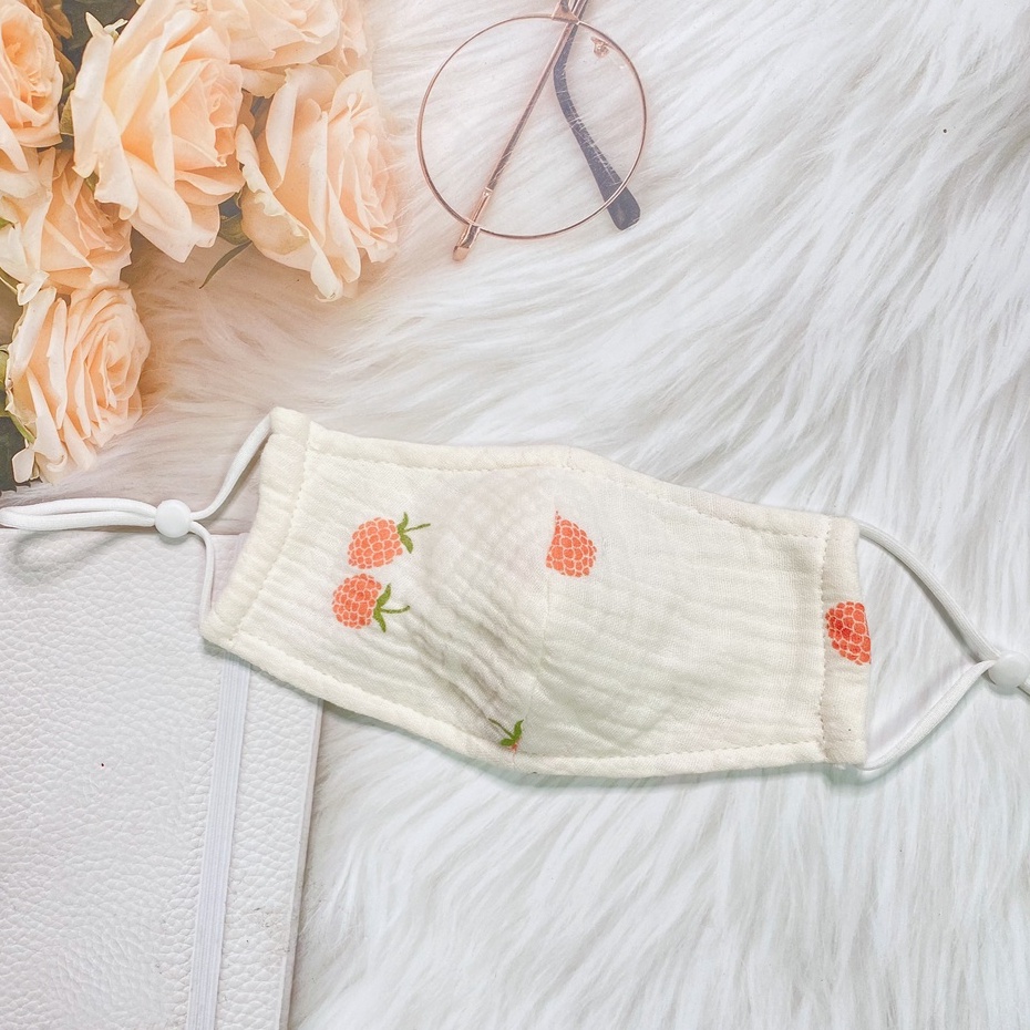 Khẩu trang xô 2 lớp muslin, kháng khuẩn, kháng bụi hiệu quả an toàn, kích thước 20x10cm