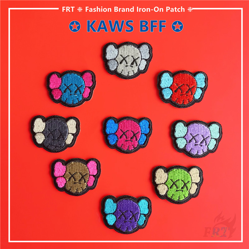 Miếng vá họa tiết KAWS BFF phong cách hoạt hình Harajuku có thể ủi trang trí trang phục 9 mẫu mã tùy chọn