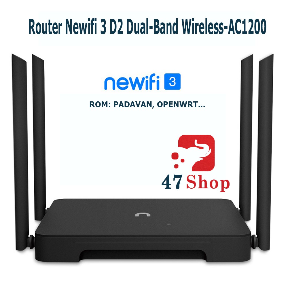 Bộ phát Router Wifi Newifi 3 D2 AC1200 - Rom PADAVAN OPENWRT Tiến