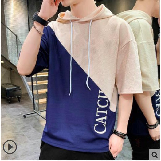 Áo thun tay lỡ có nón nam nữ unisex phối màu TLPM01 | BigBuy360 - bigbuy360.vn
