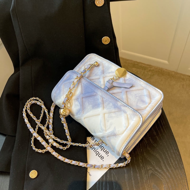 Túi Đeo Chéo Phối Dây Xích Thời Trang Mùa Hè 2022 Dành Cho Nữ