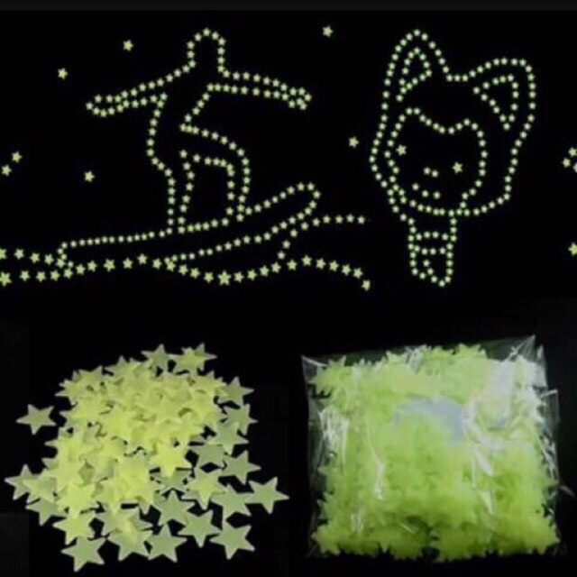 100 sao dạ quang phát sáng