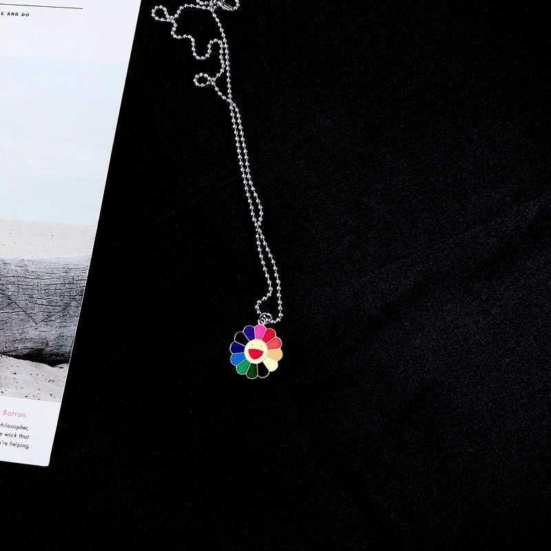 Women's rainbow flower necklace ins fashion accessories