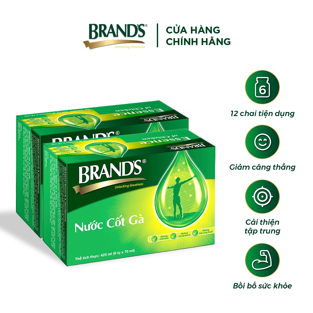 Combo 2 Nước cốt gà BRAND'S vị truyền thống (70 ml x 12 lọ)