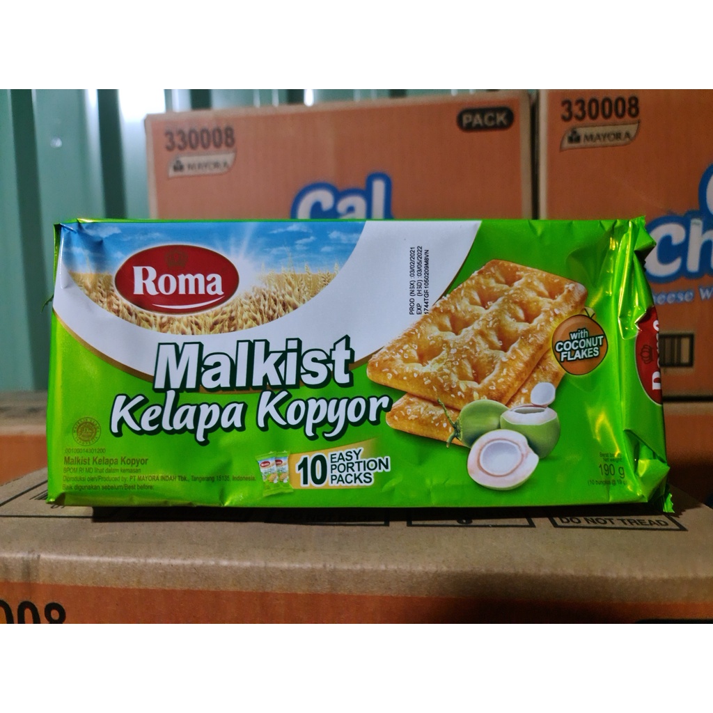 Bánh quy giòn vị dừa Roma Malkist (Xanh lá) 190g