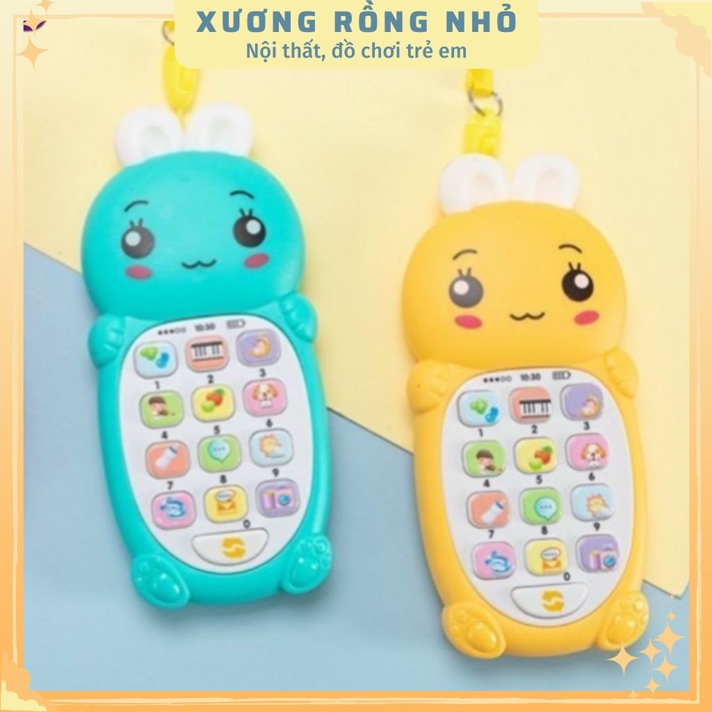 Đồ chơi điện thoại thông minh song ngữ Anh-Việt, Điện thoại đồ chơi Tiếng việt cho bé tặng kèm 2 pin và dây đeo cổ