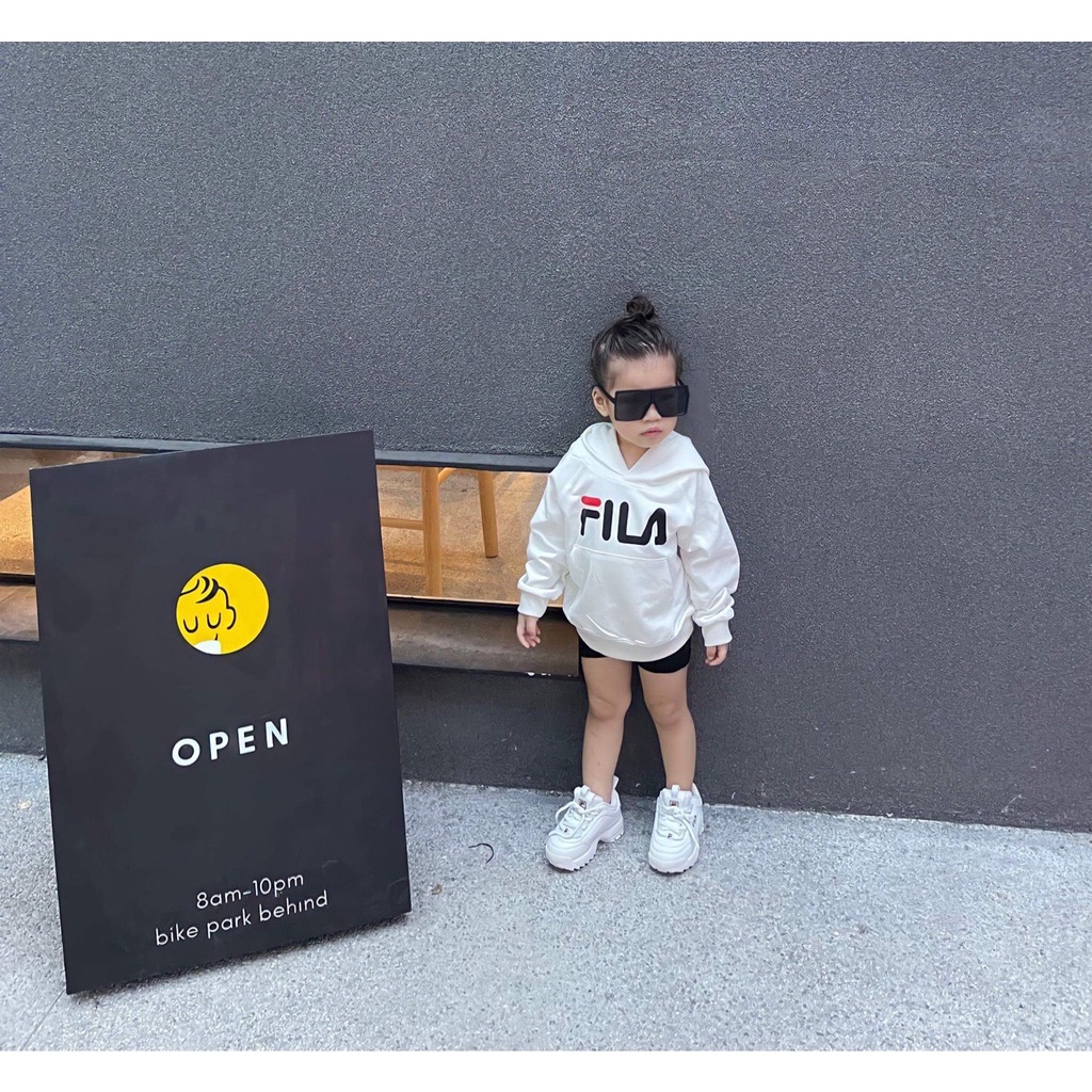 Áo hoodie Fila cho bé , áo nỉ có mũ trẻ em unisex , Kid_genZ