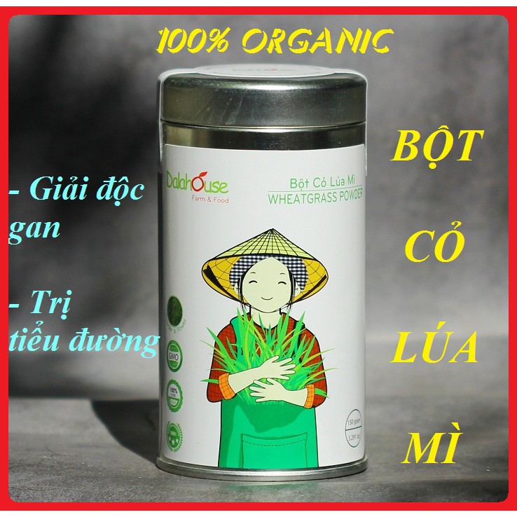 Bột Cỏ Lúa Mì Sấy Lạnh DALAHOUSE 150gr 100%Organic [Chính Hãng]