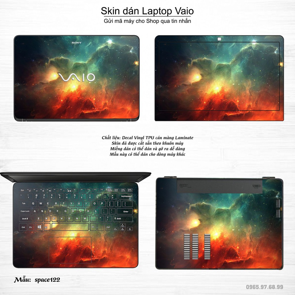 Skin dán Laptop Sony Vaio in hình không gian nhiều mẫu 21 (inbox mã máy cho Shop)
