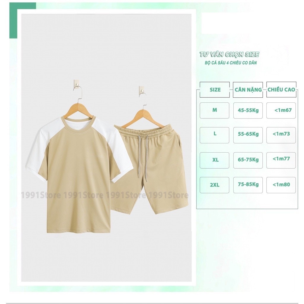 Bộ Hè Nam Thể Thao Phối Màu Tay Trẻ Trung Năng Động - BN321