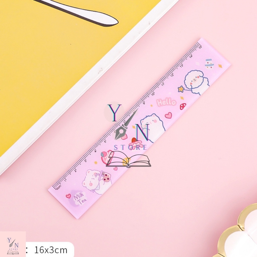 Thước Kẻ Hoạt Tiết Hoạt Hình Acrylic 15cm