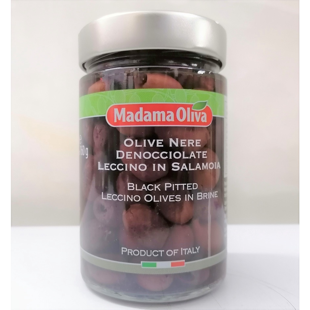 MADAMA OLIVA Black Pitted Leccino Olives in Brine (cff-hk)