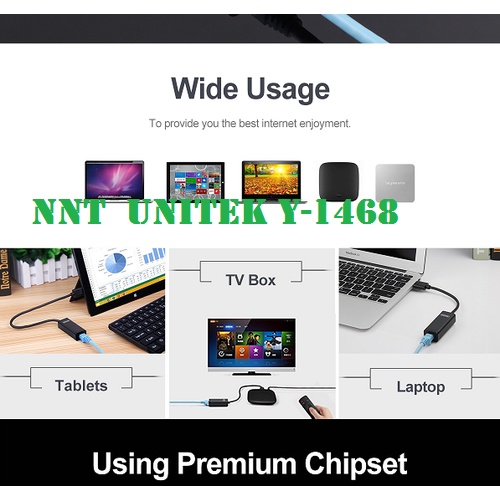 Cáp chuyển đổi USB LAN 2.0 UNITEK Y1468 .CÁP USB 2.0 to LAN UNITEK Y-1468 - y1468