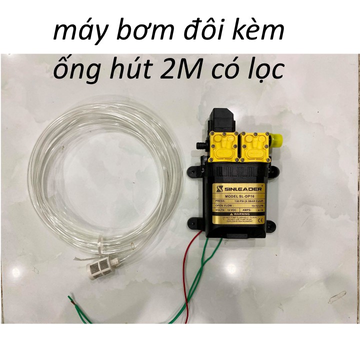 Máy Bơm Áp lực 2 động cơ kèm ống hút