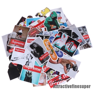 Bộ 50 Miếng Dán Supreme Thời Trang Dùng Trang Trí Ván Trượt/ laptop/ guitar