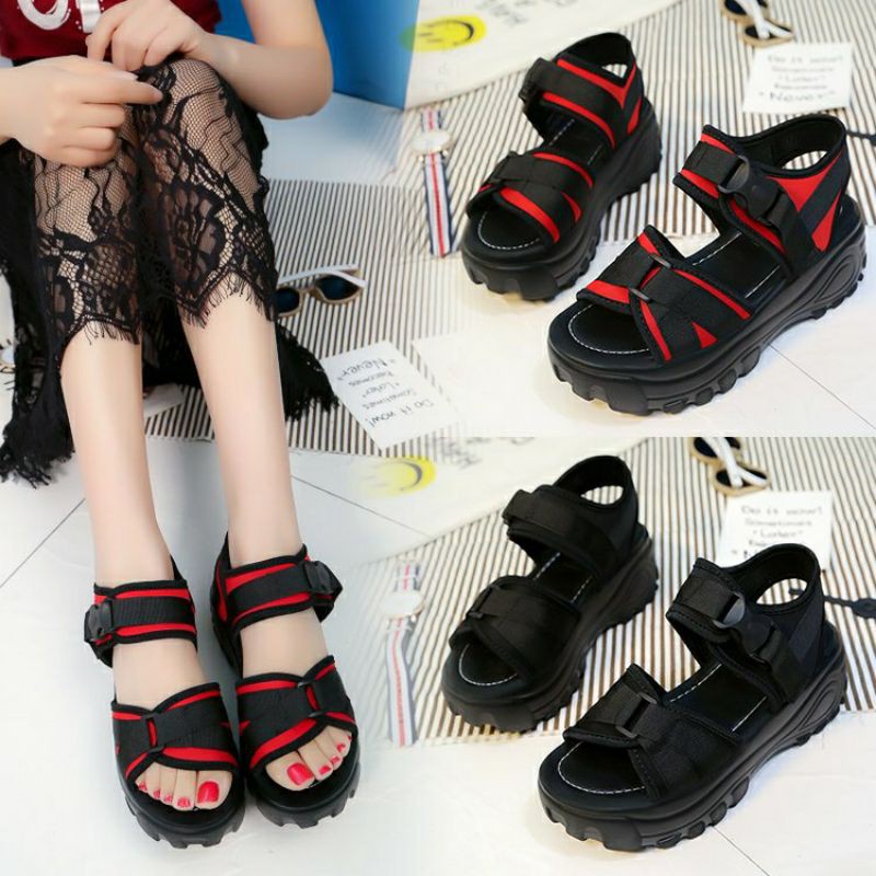 Dép Sandal Nữ , Dép Sandal Học Sinh Đế Cao 5cm Đi Tôn Dáng