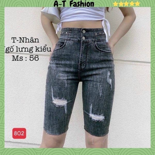 Quần Ngố Jean Nữ ❤️FREESHIP❤️ Quần Ngố Bò Nữ Lưng Cao Chất Denim Co Giãn Nhẹ Mẫu Mới Đẹp Mê Ly Chuẩn Hàng Shop - QNJNU3