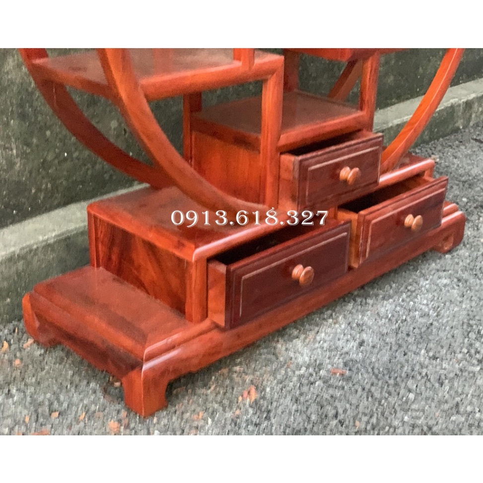 Kệ Gỗ Hương Tròn Đế Tròn Phòng Khách Cỡ 85x70x25