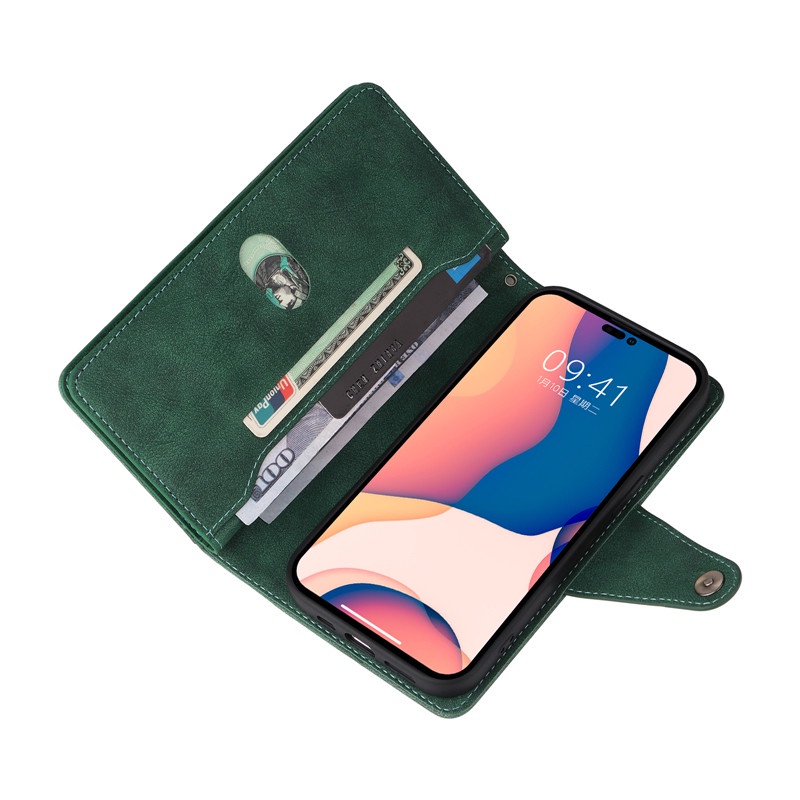 Ốp Lưng Điện Thoại Dạng Ví Da Lật Dành Cho IPhone 14 13 12 Pro Max 13