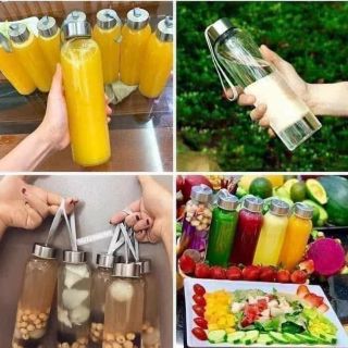 BÌNH DETOX THUỶ TINH 500M Hàng tồn kho nắp hoen