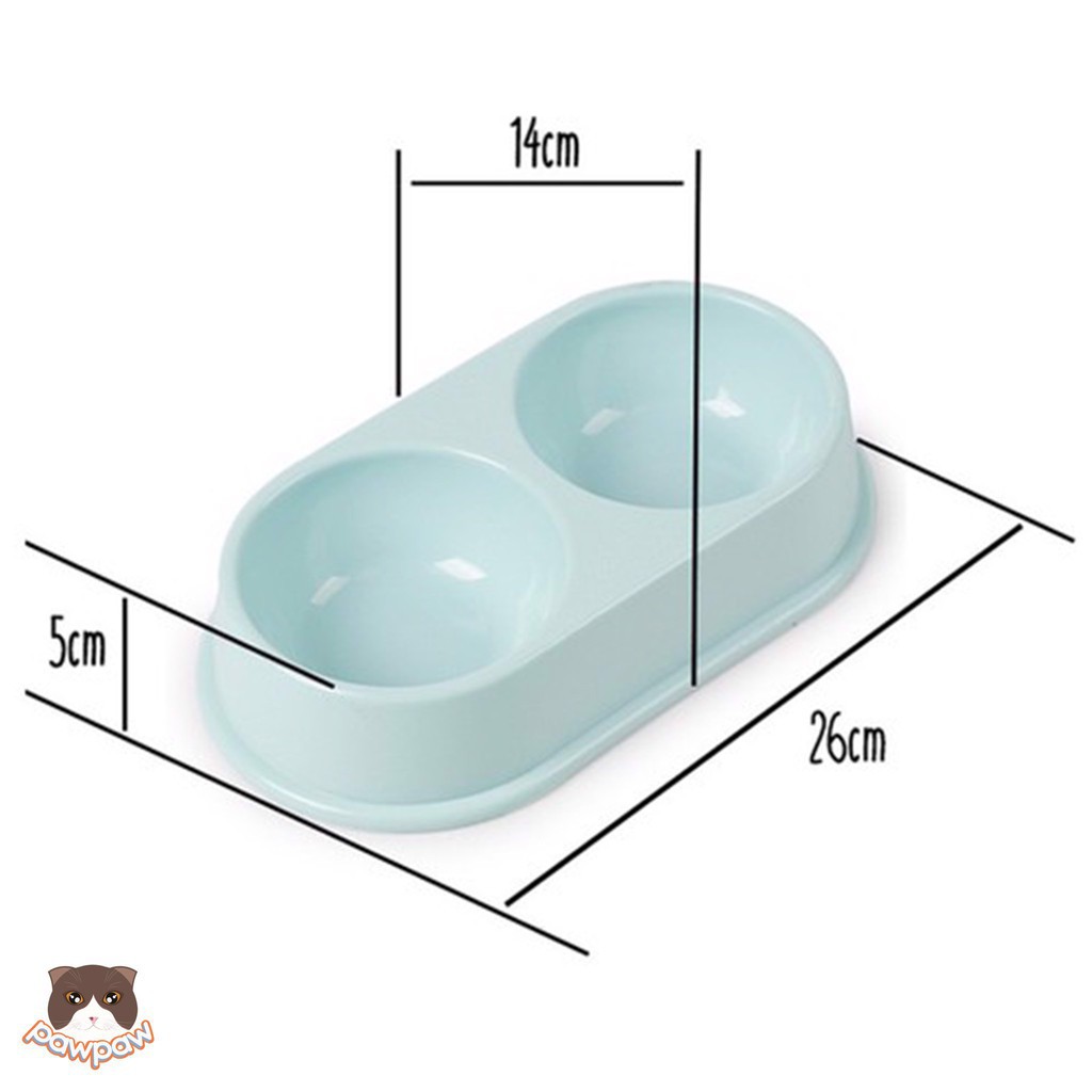 [HỎA TỐC HCM] Bát Ăn Đôi Tròn Nhựa Cao Cấp Cho Chó Mèo - Nhiều Màu Sắc