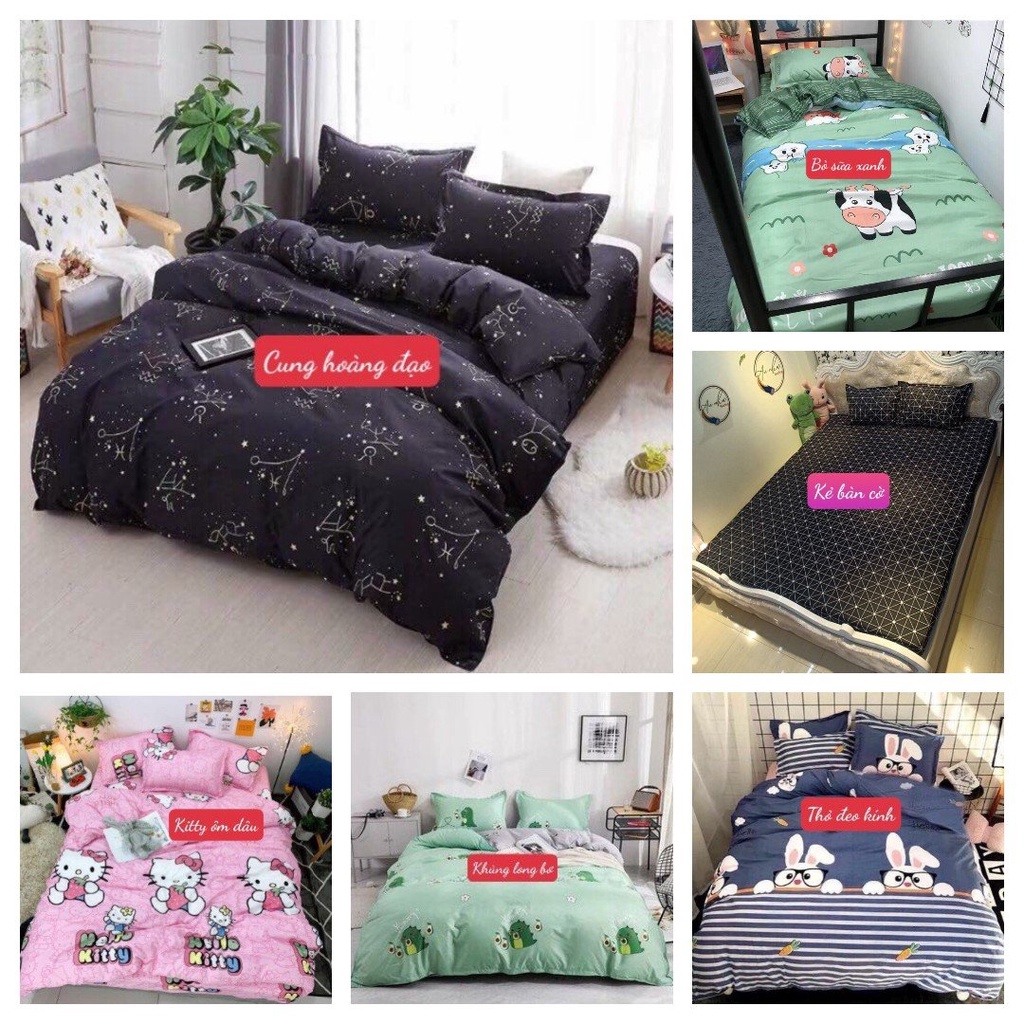 Ga gối chun bọc đệm poly cotton nhiều mẫu được chọn mẫu 1m6,1m8,2m