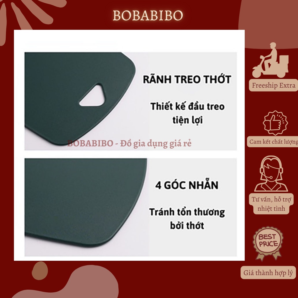 Set 3 Thớt Nhựa Lúa Mạch Kháng Khuẩn Chống Trơn Trượt Nhiều Màu Cao Cấp 3 Size, Bộ 3 Thớt Nhựa PP Cao Cấp Dày 5