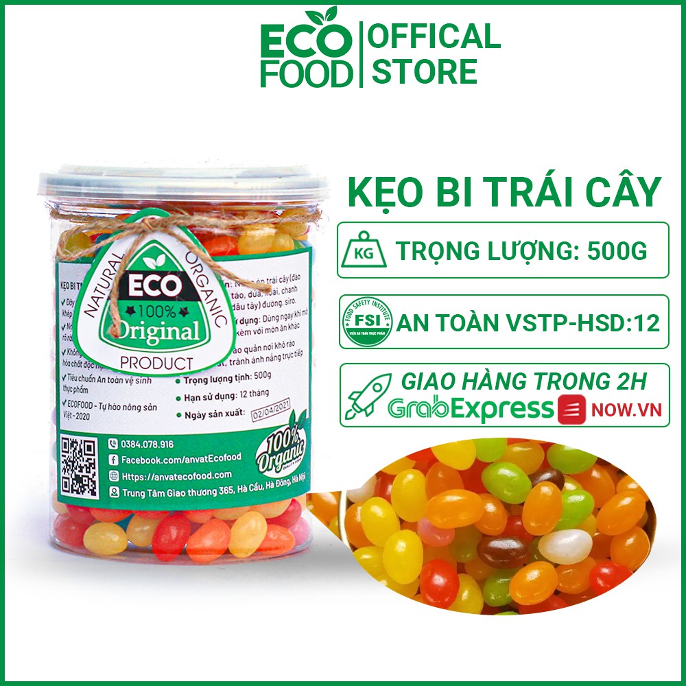 500g Kẹo Bi Trái Cây Ecofood - Đồ ăn vặt Việt Nam - Giao hàng hỏa tốc