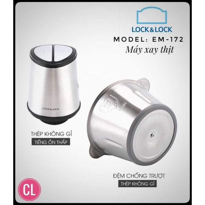 MÁY XAY THỊT CỐI INOX DUNG TÍCH 2L LOCK&LOCK EJM172