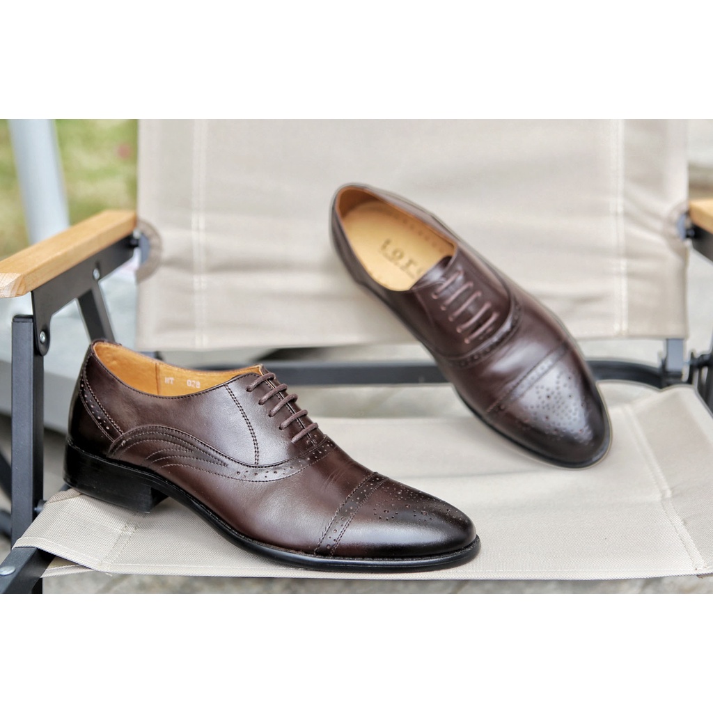 Giày Tây Cột Dây Oxford Nam Da Bò Nguyên Tấm Toroshoes Mã M584 (3 Màu)