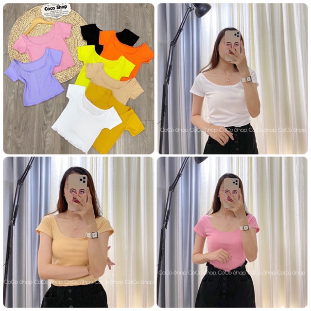 Áo Cổ U Trơn Basic 8 Màu (ẢNH THẬT KÈM BẢNG TÊN SHOP)