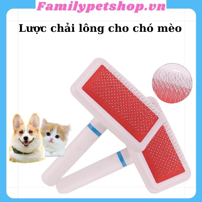 Lược chải lông cho chó mèo chấm bi đầu răng lược-familypetshop.vn