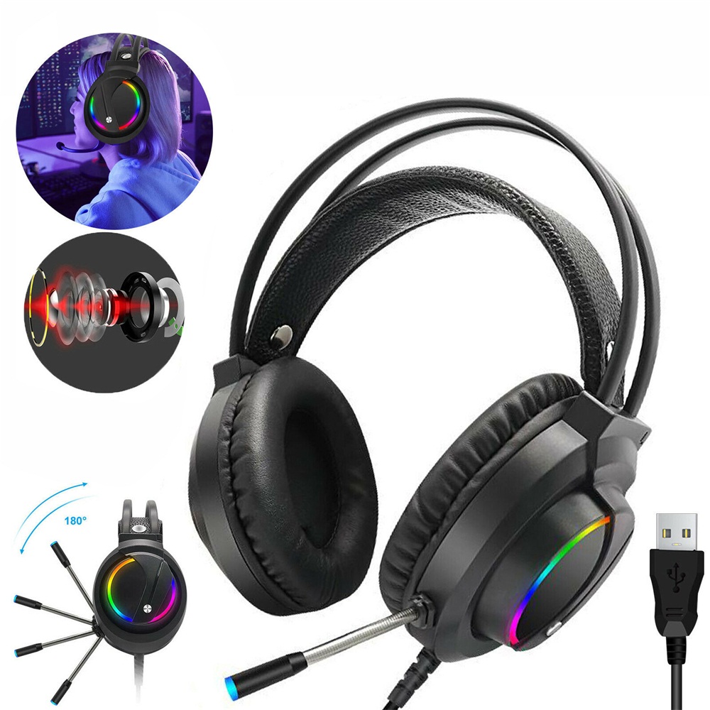 Tai Nghe Chơi Game Âm Thanh Nổi 7.1 Tích Hợp Mic Hd Rgb