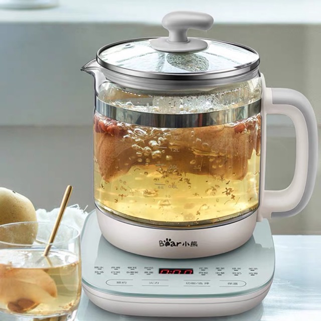 Ấm đun nước pha trà thủy tinh Bear