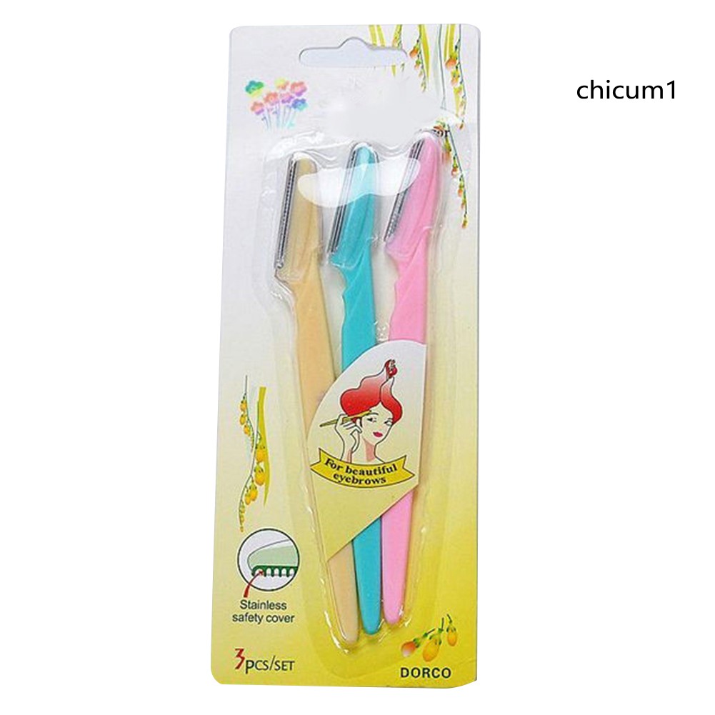 [Hàng mới về] Set 3 Dao Cạo Tỉa Lông Mày Tiện Dụng