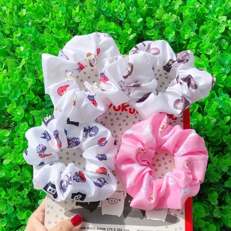 Dây Buộc Tóc [SIÊU HOT] Buộc Tóc Scrunchies Hoạ Tiết BTS BT21 BLACKPINK N03