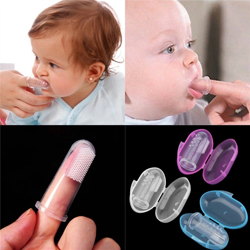 Bàn chải silicone mềm dùng đánh răng cho bé