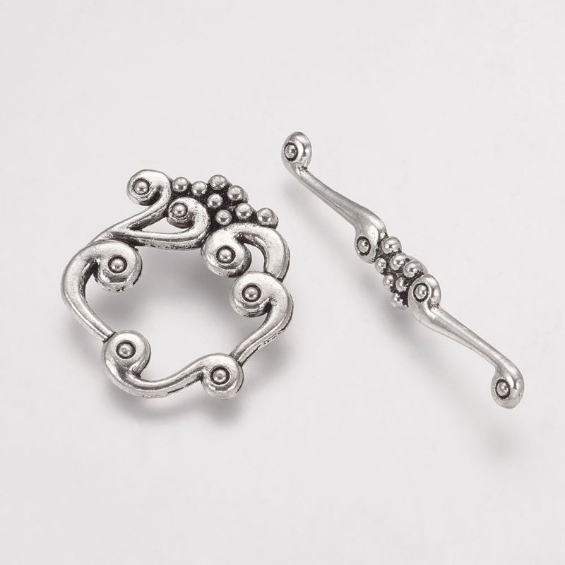Set 10~20 móc gài hợp kim màu bạc phong cách Tây Tạng cổ điển làm trang sức