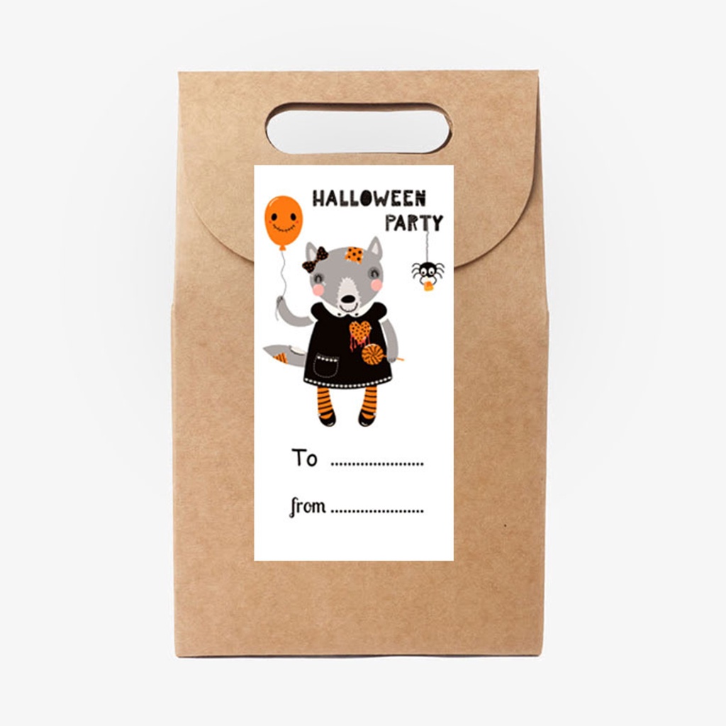 (livecity.2) Cuộn 300 Nhãn Dán Hộp Quà Hình Chữ Nhật Tự Dính Mịn Màng Và Dính Dễ Dán Dùng Đóng Gói Quà Halloween