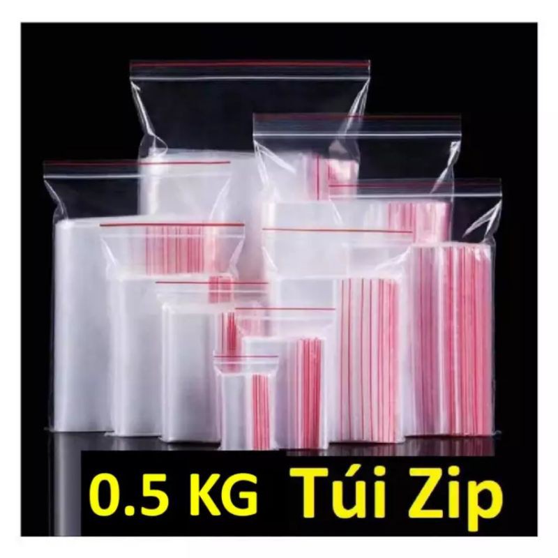 0.5Kg Túi Zip Loại 1 Dầy Giá Rẻ- Chất Liệu PE An Toàn - Độ dày 6.5 zdem