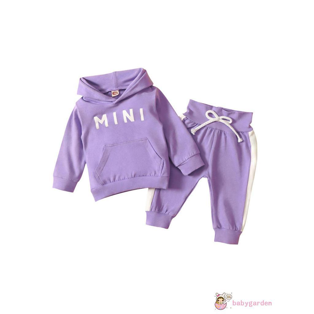 Bộ Đồ Thể Thao Áo Hoodie Kèm Quần Dài Lưng Thun Co Dãn Cho Bé