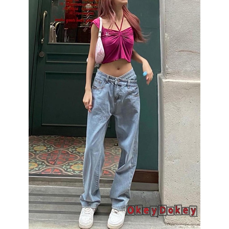 Áo Croptop Cổ Chữ V Không Tay In Chữ Đính Đá Phối Dây Rút Thời Trang Cho Nữ