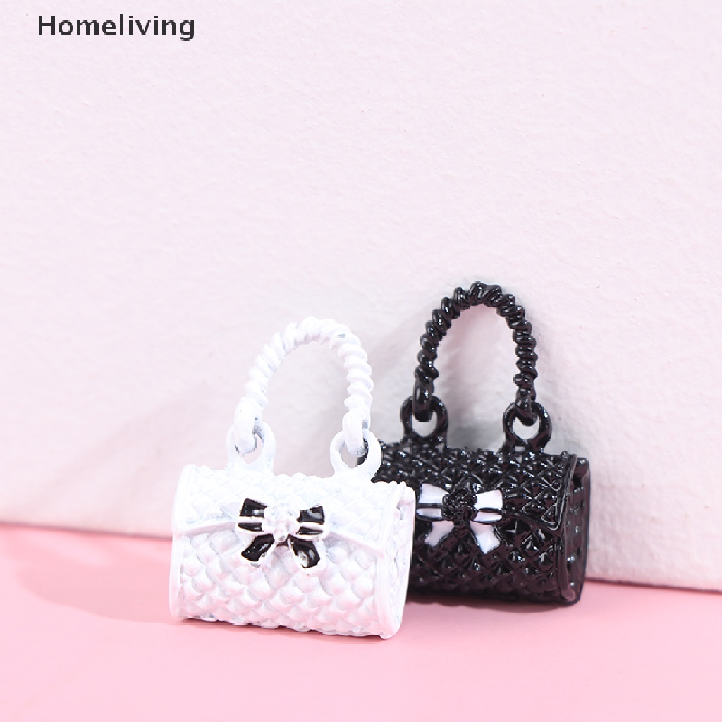 Bộ 2 Túi Xách Mua Sắm Bằng Kim Loại Tỉ Lệ 1 / 12 Trang Trí Nhà Búp Bê