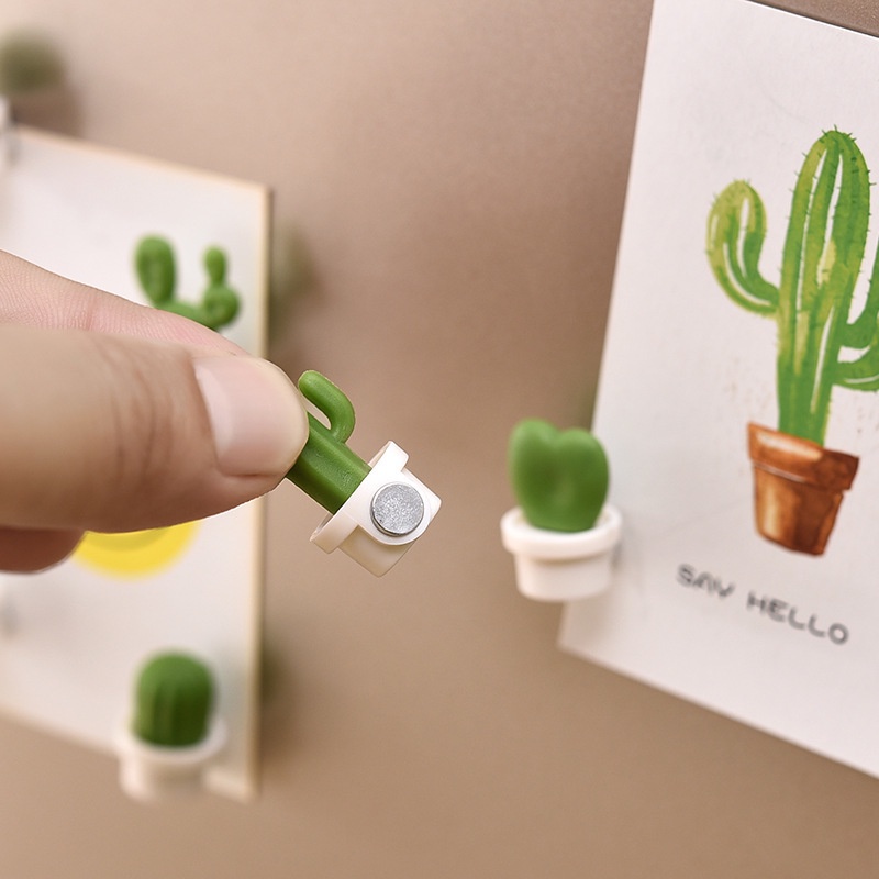 Set 6 Miếng Dán Hình Cây Xương Rồng 3D Dễ Thương Dùng Để Nhắc Nhở Các Món Ăn Trong Nhà Bếp Tiện Dụng