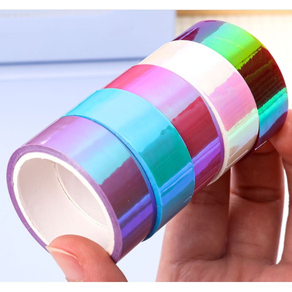 cuộn băng dính giấy hologram washi masking tape bullet journal