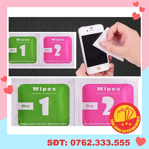 Combo bộ giấy lau màn hình điện thoại, ipad, kính, Máy tính bảng, ống kính,...vv...