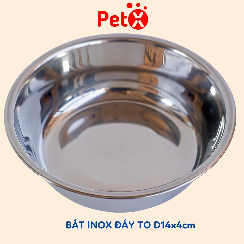 Bát ăn cho chó mèo, thú cưng, bát inox D14cm