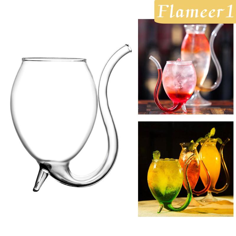 [Flameameer1] Ly Thủy Tinh Uống Cocktail Martini Với Ống Hút Dài Trang Trí Nhà Hàng