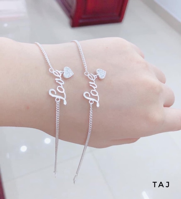 LẮC CHÂN BẠC CHỮ LOVE CAO CẤP - DÀI 30 CM